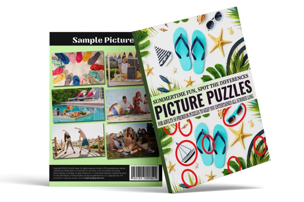 Summertime Fun, Spot the Differences Picture Puzzles for Adults