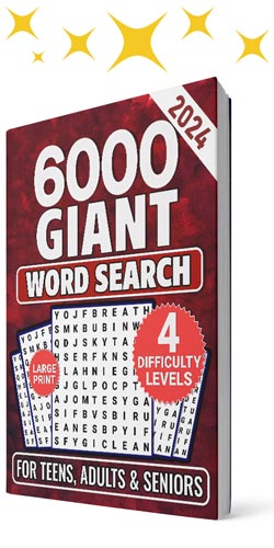 6000 GIANT Word Search Book with 4 Difficulty Levels for Teens, Adults & Seniors