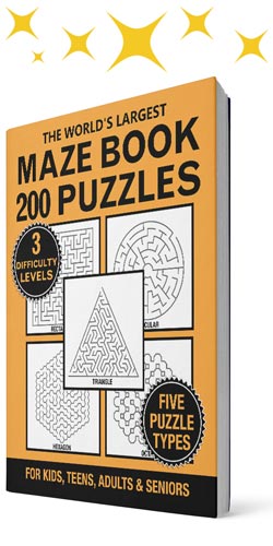 The World's Largest Maze Book: 200 puzzles with 3 Difficulty Levels for Kids, Teens, Adults & Seniors