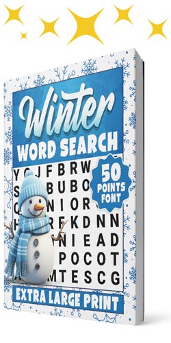 50 Points Font Size Jumbo Print Winter Word Search