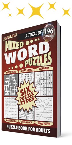 Mixed Word Puzzle Book for Adults: Featuring Six Types of Word Puzzles – A Total of 196 Puzzles