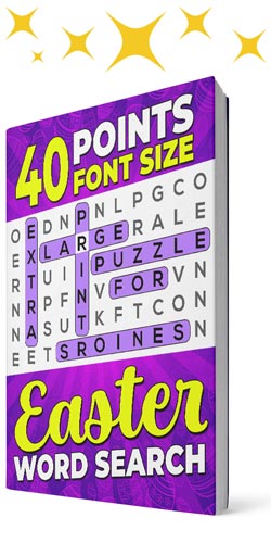 40 Points Font Size Extra Large Print Easter Word Search for Seniors